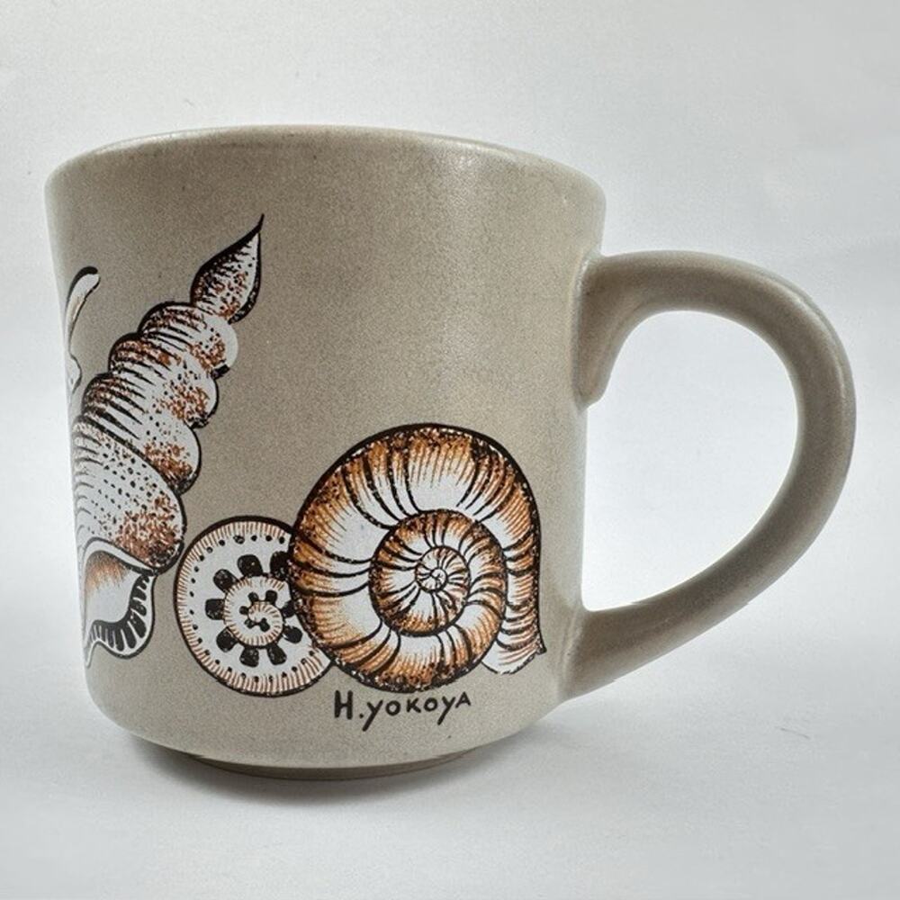 Otagiri Yokoya Tan Seashell Mug/Cup Stoneware Coastal Nautical Japan Vintage